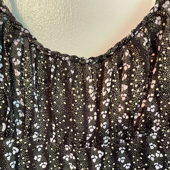 FREE PEOPLE Donna Printed Spaghetti Straps Black Cami Top.Size M - Picture 7 of 14